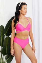 Load image into Gallery viewer, Marina West Swim Hot Pink Halter Two Piece Bikini Set
