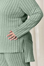 Load image into Gallery viewer, Basic Bae Solid Color Two Piece Ribbed Knit Relaxed Fit Loungewear Set
