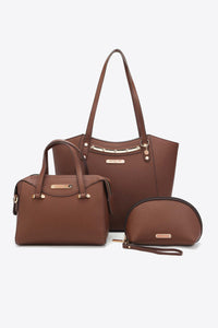 Nicole Lee Pebbled Vegan Leather Three Piece Handbag Set