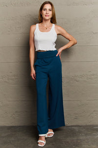 Culture Code Teal Blue Wide Leg Palazzo Style Pants