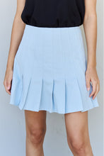 Load image into Gallery viewer, HEYSON Pastel Blue Feminine Silhouette Pleated Mini Skirt
