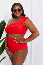 Load image into Gallery viewer, Marina West Swim Scarlett Red One Shoulder Ruffle Two Piece Bikini Set
