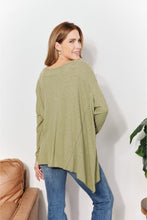 Load image into Gallery viewer, HEYSON Mist Green Oversized Asymmetrical Super Soft Rib Knit Top
