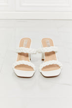 Load image into Gallery viewer, MM Shoes White Double Braided Block High Heel Sandals
