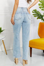 Load image into Gallery viewer, Vervet Allie High Rise Distressed Raw Hem 90&#39;s Dad Blue Denim Jeans
