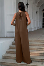 Load image into Gallery viewer, Double Take Tie Back Cutout Sleeveless Wide Leg Jumpsuit
