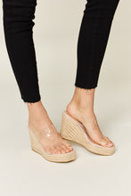 Ladda upp bild till gallerivisning, Forever Link Clear Strap Espadrille Platform Wedge Sandals
