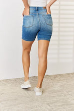 Ladda upp bild till gallerivisning, Judy Blue Tummy Control Double Button Bermuda Blue Denim Jean Shorts
