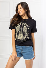 Cargar imagen en el visor de la galería, MineB Solid Black Short Sleeve Graphic Tee Shirt Top
