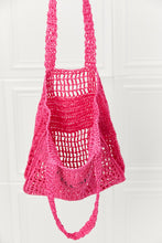 Load image into Gallery viewer, Fame Hot Pink Straw Tote Bag
