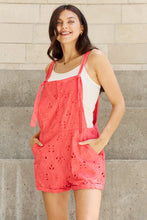 Load image into Gallery viewer, Davi &amp; Dani Strawberry Red Eyelet Romper
