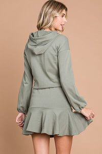 Culture Code Green Hooded Mini Dress