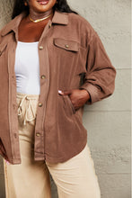 Load image into Gallery viewer, Heimish Coffee Brown Button Down Woven Shacket
