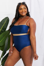 Load image into Gallery viewer, Marina West Swim Navy Blue Contrast Trim One Piece Swimsuit
