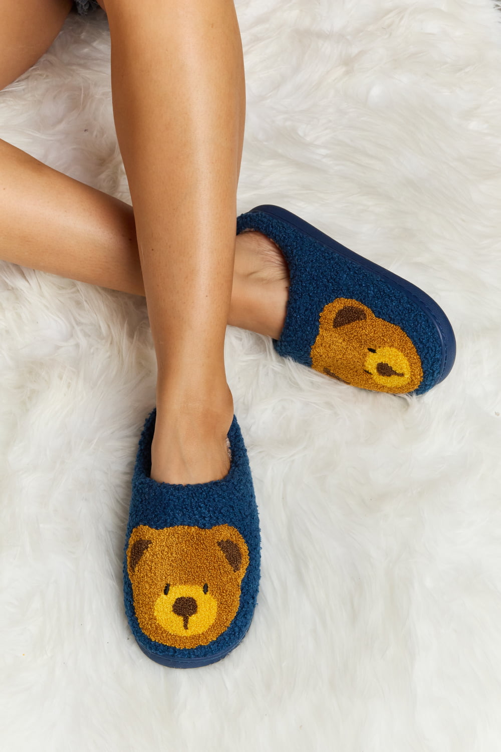 Melody Teddy Bear Plush Slide Slippers