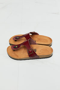 MM Shoes Burnt Umber T-Strap Flip-Flop Sandals