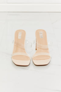 MM Shoes Transparent Double Band High Block Heeled Sandals