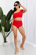 Load image into Gallery viewer, Marina West Swim Scarlett Red One Shoulder Ruffle Two Piece Bikini Set
