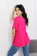 Load image into Gallery viewer, Yelete Hot Pink Short Flutter Sleeve Top
