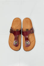 Load image into Gallery viewer, MM Shoes Burnt Umber T-Strap Flip-Flop Sandals
