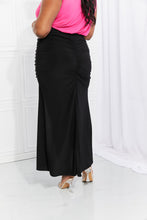 Load image into Gallery viewer, White Birch Black Ruched Slit Maxi Skirt

