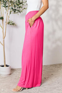 Double Take Smocked Waist Wide Leg Pants