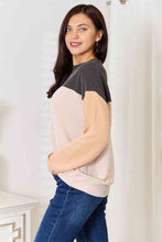 Load image into Gallery viewer, Double Take Color Block Long Sleeve Ribbed Knit Top
