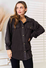 Load image into Gallery viewer, Heimish Charcoal Gray Button Down Woven Shacket
