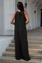 Load image into Gallery viewer, Double Take Tie Back Cutout Sleeveless Wide Leg Jumpsuit
