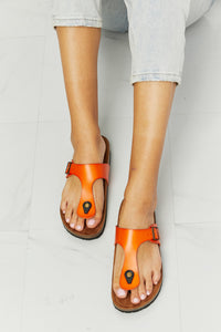 MM Shoes Orange T-Strap Flip-Flop Sandals