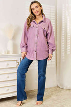 Load image into Gallery viewer, Heimish Lavendar Purple Button Down Woven Shacket
