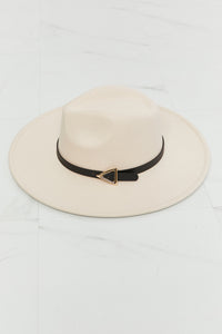 Fame Solid Contrast Wide Brim Fedora Hat