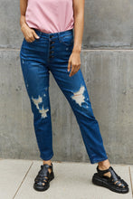 Load image into Gallery viewer, Judy Blue Melanie High Rise Distressed Button Fly Blue Denim Boyfriend Jeans
