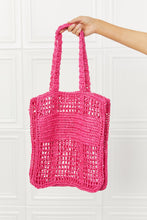 Load image into Gallery viewer, Fame Hot Pink Straw Tote Bag
