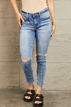 Load image into Gallery viewer, BAYEAS Seriously? Mid Rise Distressed Blue Denim Skinny Jeans

