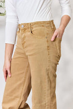 Load image into Gallery viewer, RISEN Randy High Waisted Chewed Raw Hem Wide Leg Mocha Brown Denim Jeans
