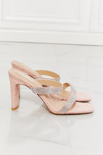 Load image into Gallery viewer, MM Shoes Pink Sparkly Rhinestone Studded Block Heel Sandals
