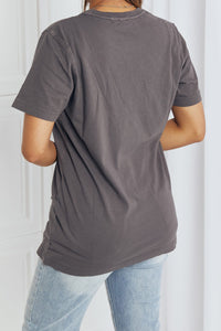 MineB Charcoal Gray Artisan Graphic Short Sleeve Tee Shirt Top