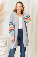Load image into Gallery viewer, Double Take Multicolored Striped Open Front Longline Cardigan
