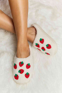 Melody Strawberry Plush Slide Slippers