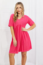 Load image into Gallery viewer, BOMBOM Hot Pink Swiss Dot Seam Detailed Dress

