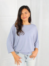 Load and play video in Gallery viewer, Andree by Unit Misty Blue Three Quarter Dolman Sleeve Top
