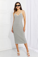 Load image into Gallery viewer, HYFVE Striped Sleeveless Midi Dress
