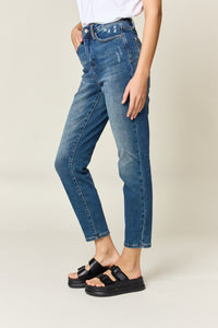 Judy Blue Tummy Control High Waisted Blue Denim Relaxed Skinny Jeans