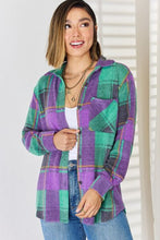 Load image into Gallery viewer, Zenana Plaid Button Down Long Sleeve Shacket
