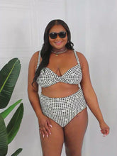 Load and play video in Gallery viewer, Marina West Swim Checkered Daisy Two Piece Bikini Set
