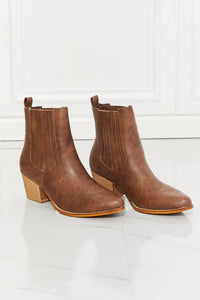 MM Shoes Chestnut Brown Block Heel Chelsea Boots