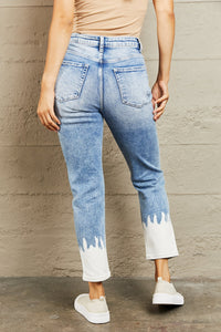 BAYEAS Maybe Two Tone High Rise Distressed Cropped Relaxed Skinny Jeans