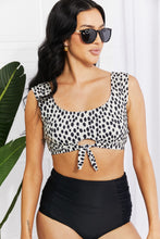 Carregar imagem no visualizador da galeria, Marina West Swim Black Leopard Two Piece Bikini Set
