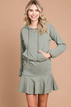 Load image into Gallery viewer, Culture Code Green Hooded Mini Dress
